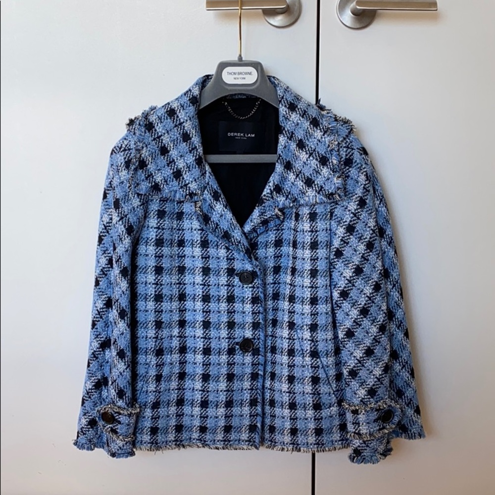 SOLD ❌ DEREK LAM Plaid Tweed Jacket